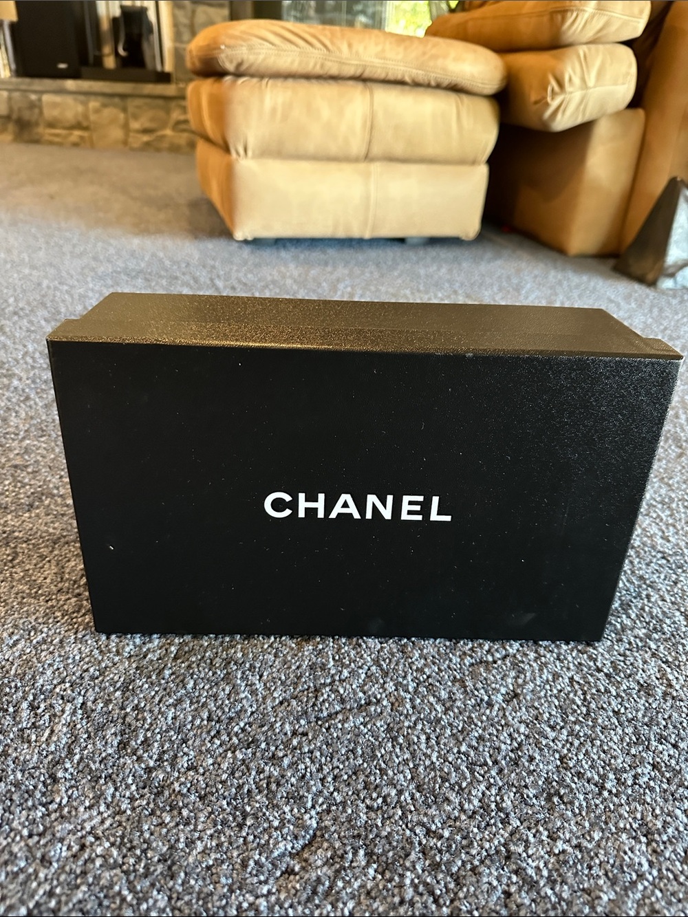 CHANEL Black and White Branded Shoe/Gift Box 11.75x7x4 w/ ribbons & Camilla